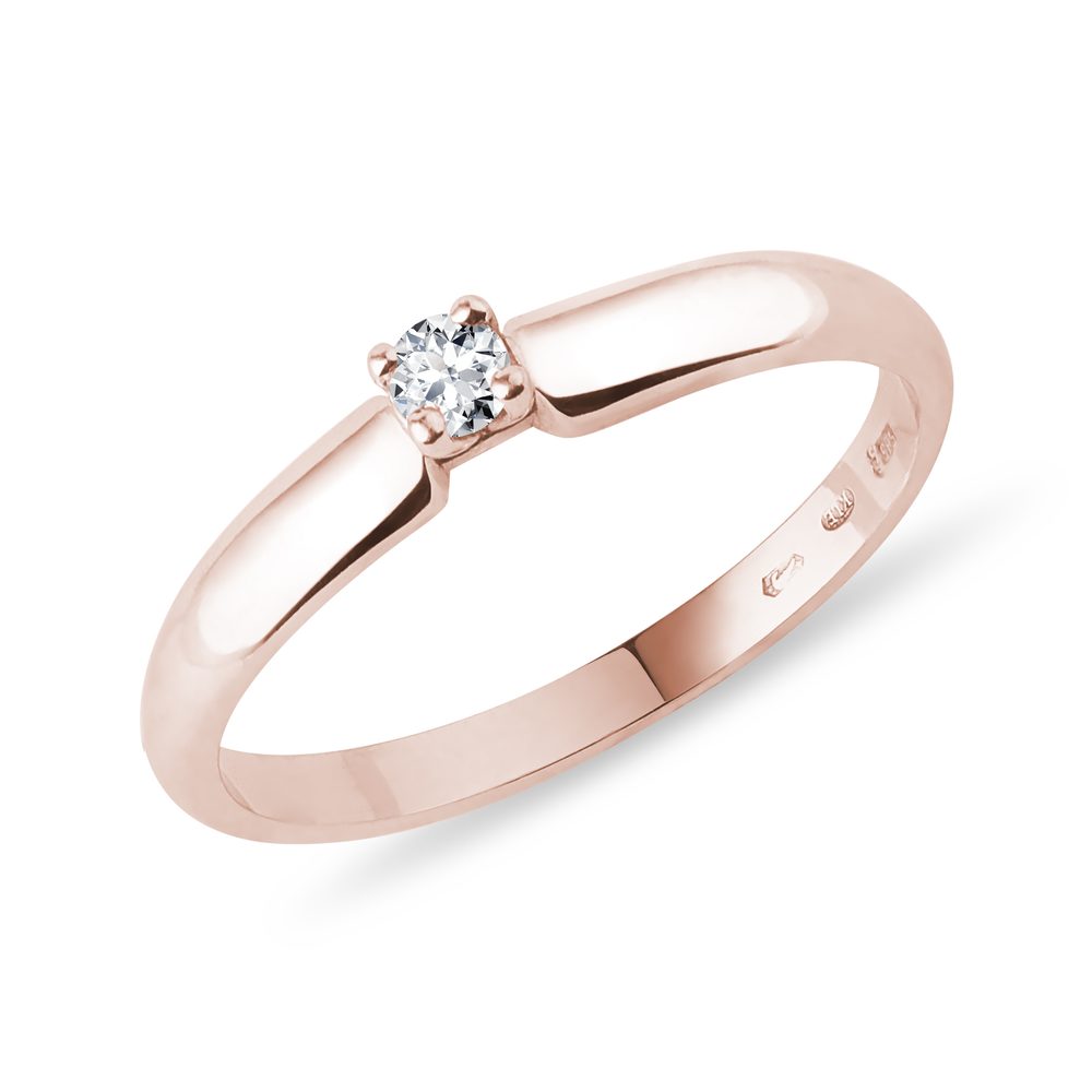 E-shop Prsten z růžového zlata s briliantem