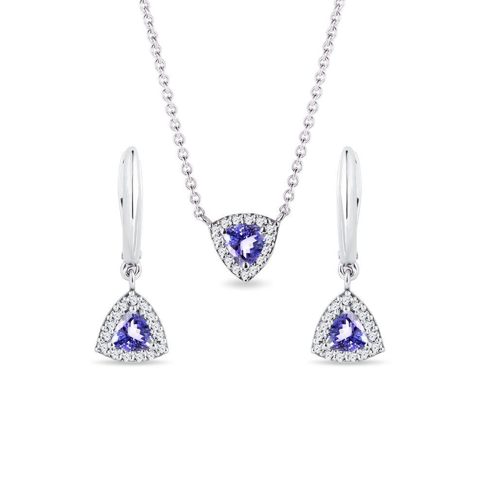 E-shop Set šperků z bílého zlata s tanzanitem a diamanty