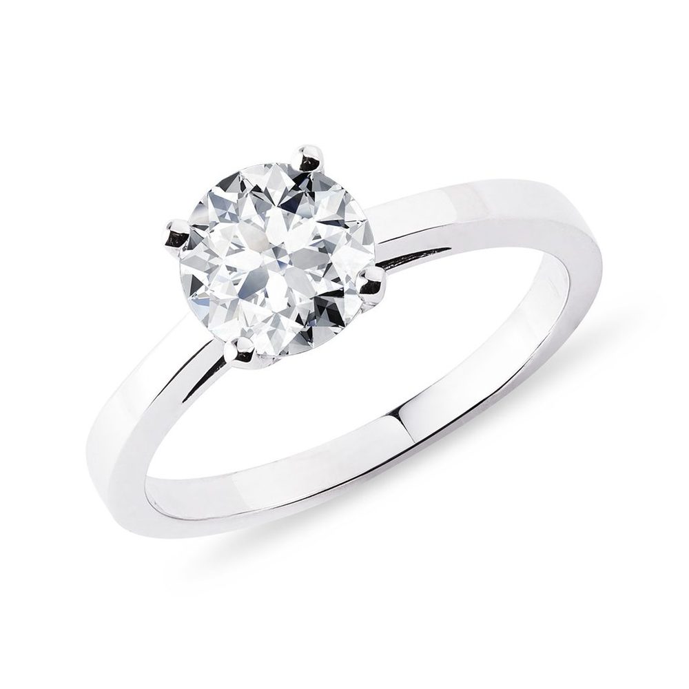 E-shop Zásnubní prstýnek s 1ct diamantem v bílém zlatě