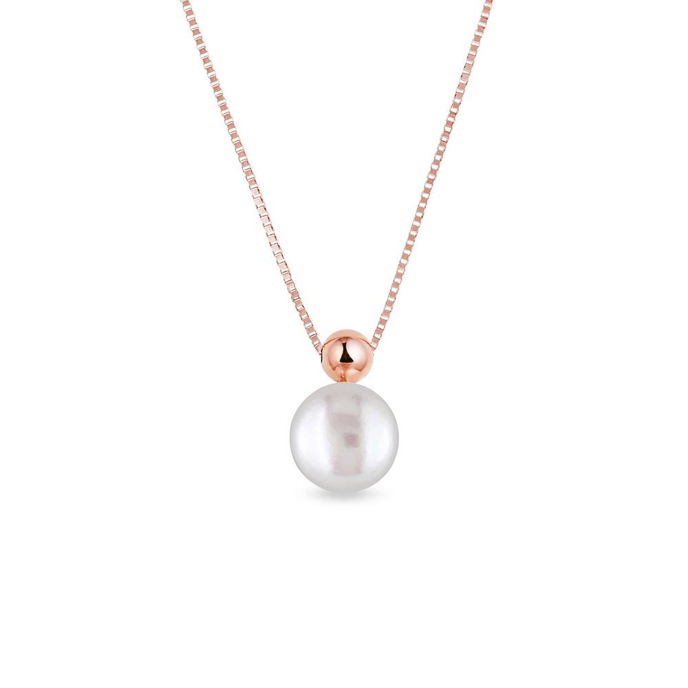 E-shop Náhrdelník s perlou v růžovém zlatě