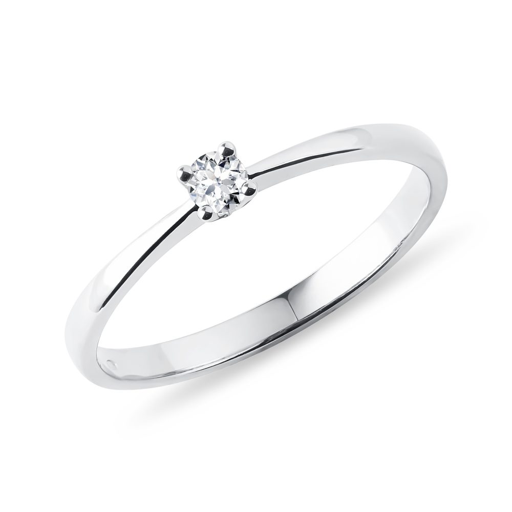 E-shop Jemný prstýnek z bílého zlata s diamantem