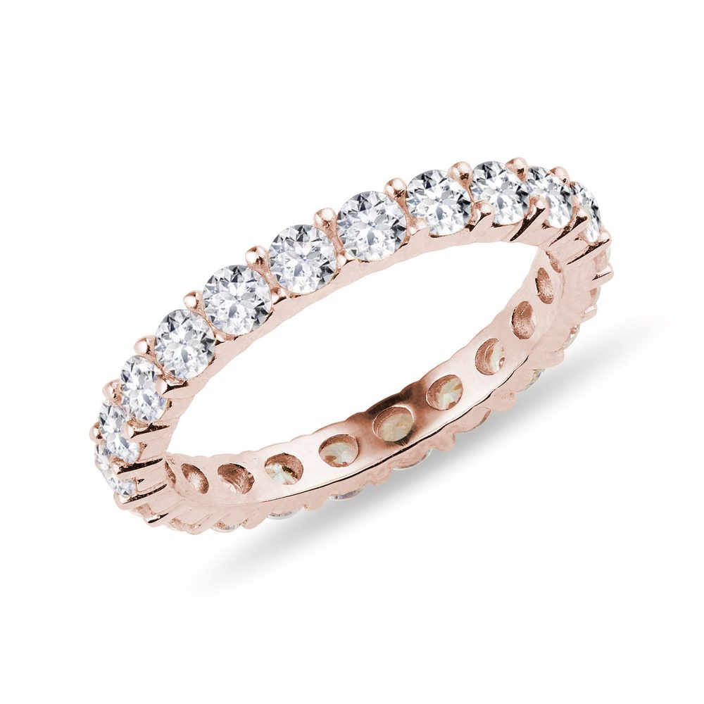 E-shop Briliantový eternity prsten v růžovém zlatě