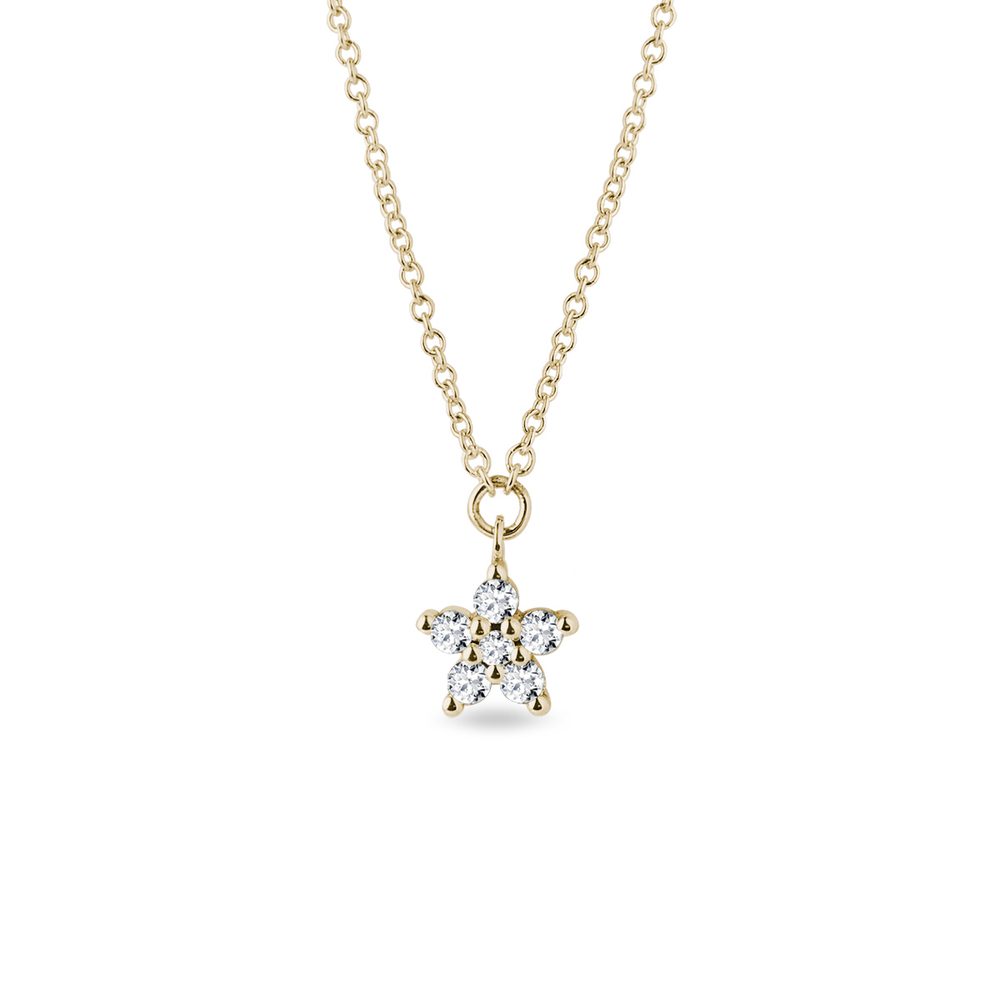 E-shop Zlatý náhrdelník hvězda s diamanty