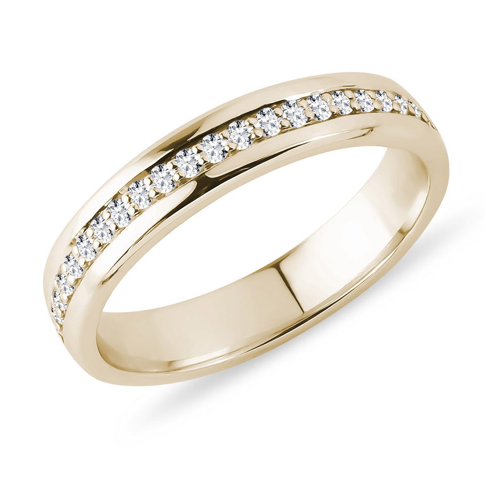 E-shop Pánský diamantový prsten eternity ze žlutého zlata