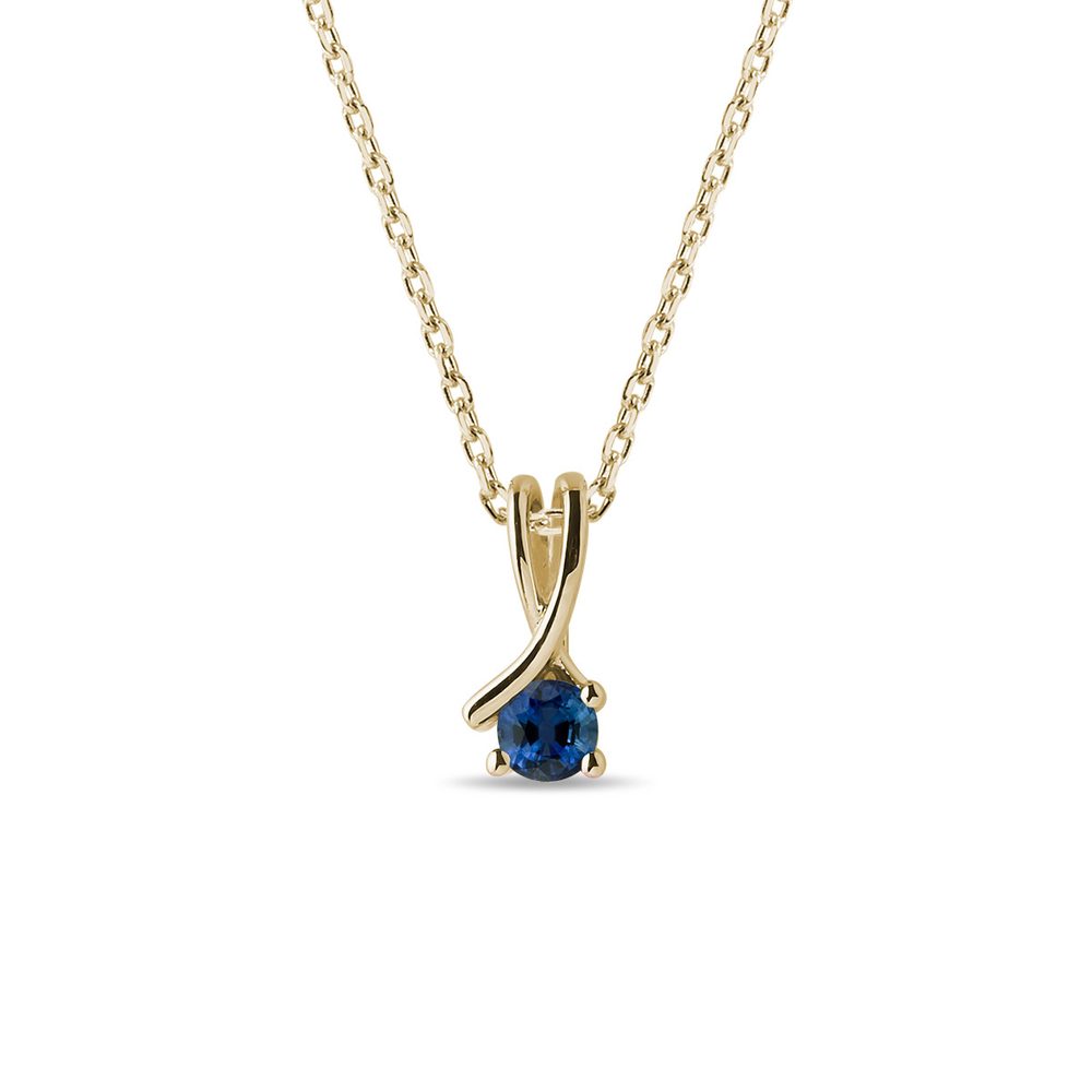 E-shop Zlatý náhrdelník s modrým safírem