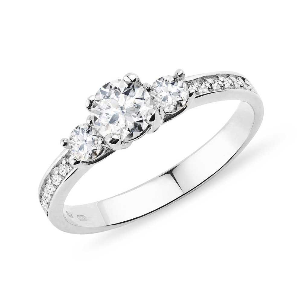 E-shop Diamantový zásnubní prsten z bílého 14k zlata