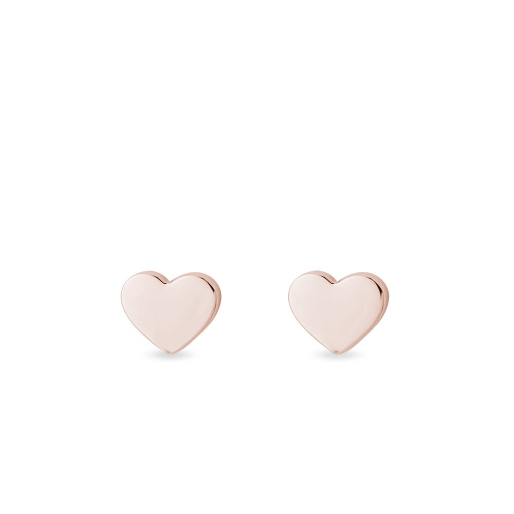 E-shop Náušnice pecky ve tvaru srdce z růžového zlata