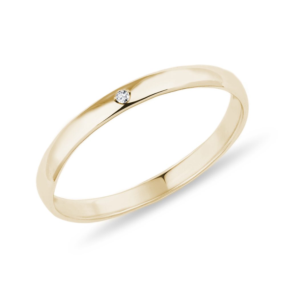 E-shop Minimalistický zlatý prstýnek s briliantem