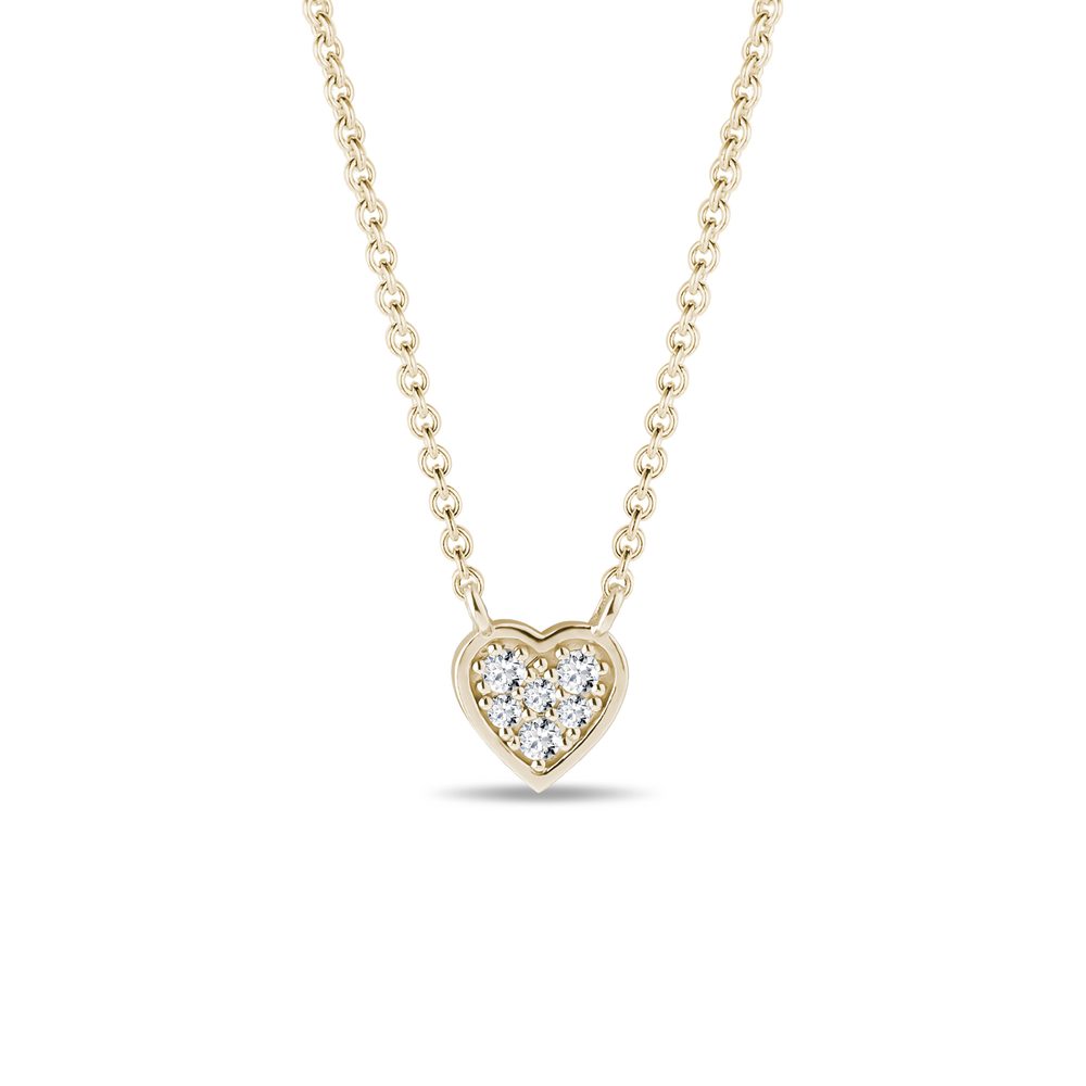 E-shop Diamantový přívěsek se srdcem ve žlutém zlatě