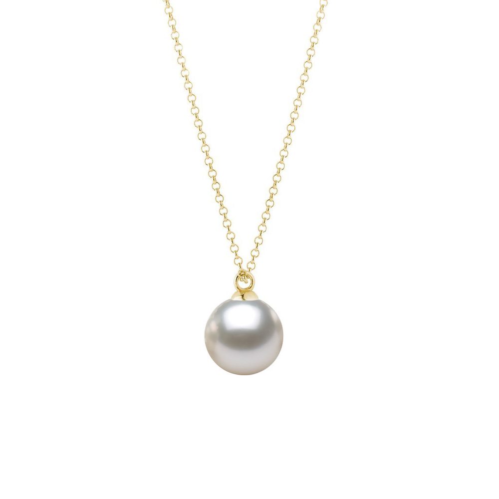 E-shop Minimalistický přívěsek s Akoya perlou ve zlatě