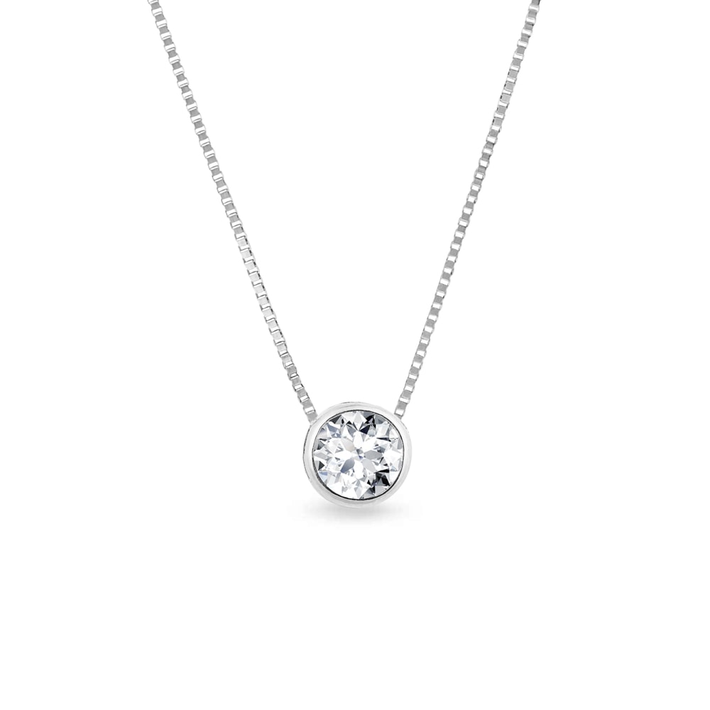 E-shop Diamantový náhrdelník bezel v bílém zlatě