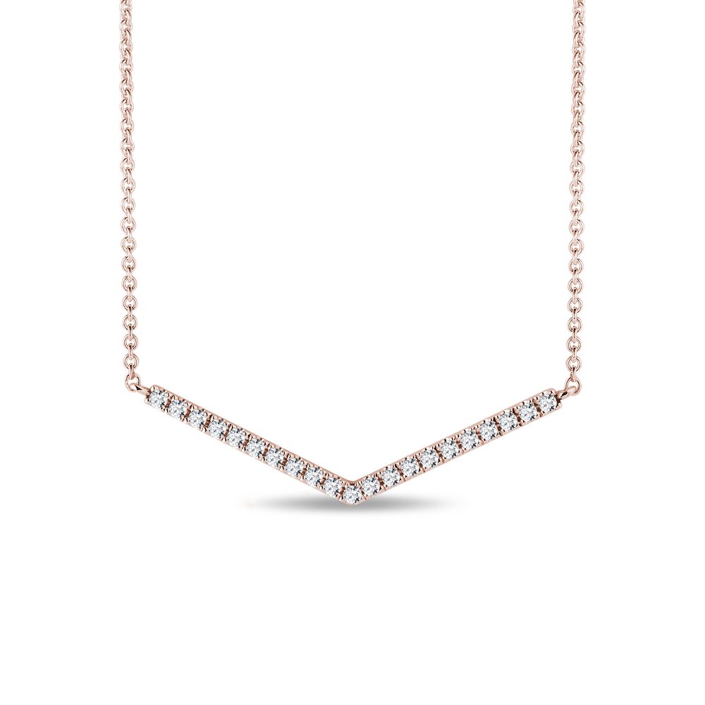 Diamantový náhrdelník z růžového zlata KLENOTA