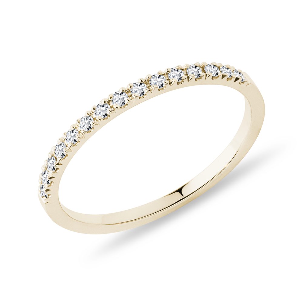 Prsten ze žlutého zlata s diamanty KLENOTA