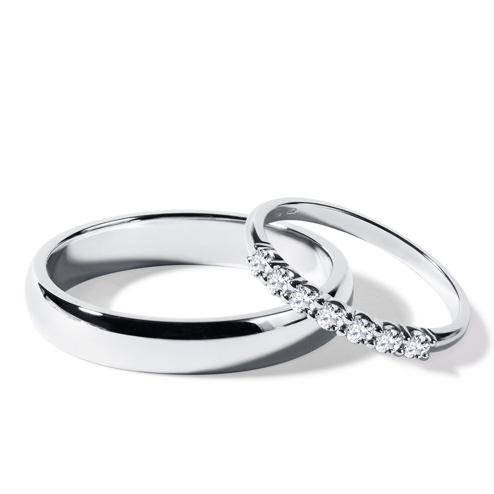 E-shop Snubní prsteny z bílého 14k zlata s brilianty