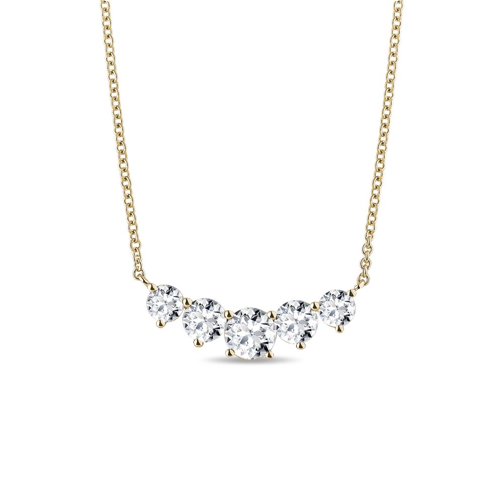 E-shop Luxusní diamantový náhrdelník ve žlutém zlatě