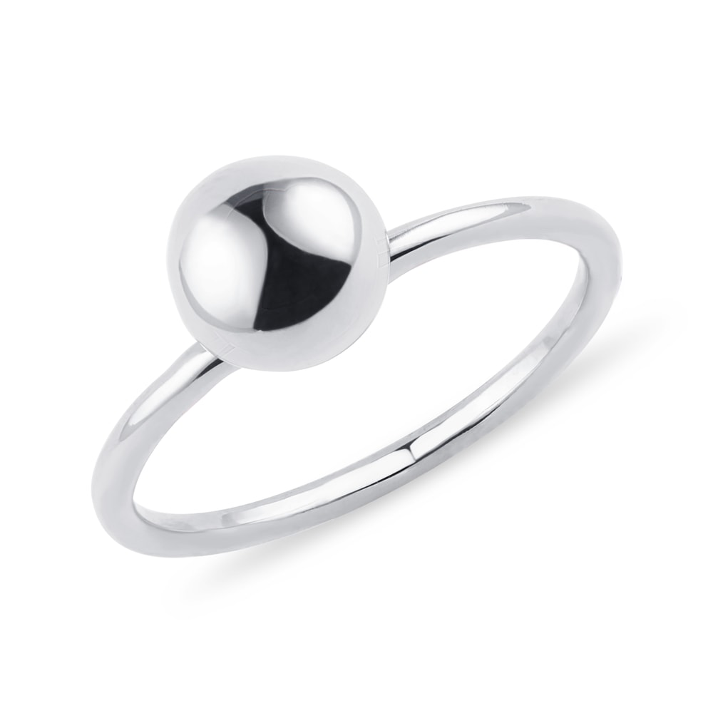 E-shop Minimalistický prsten s kuličkou z bílého zlata
