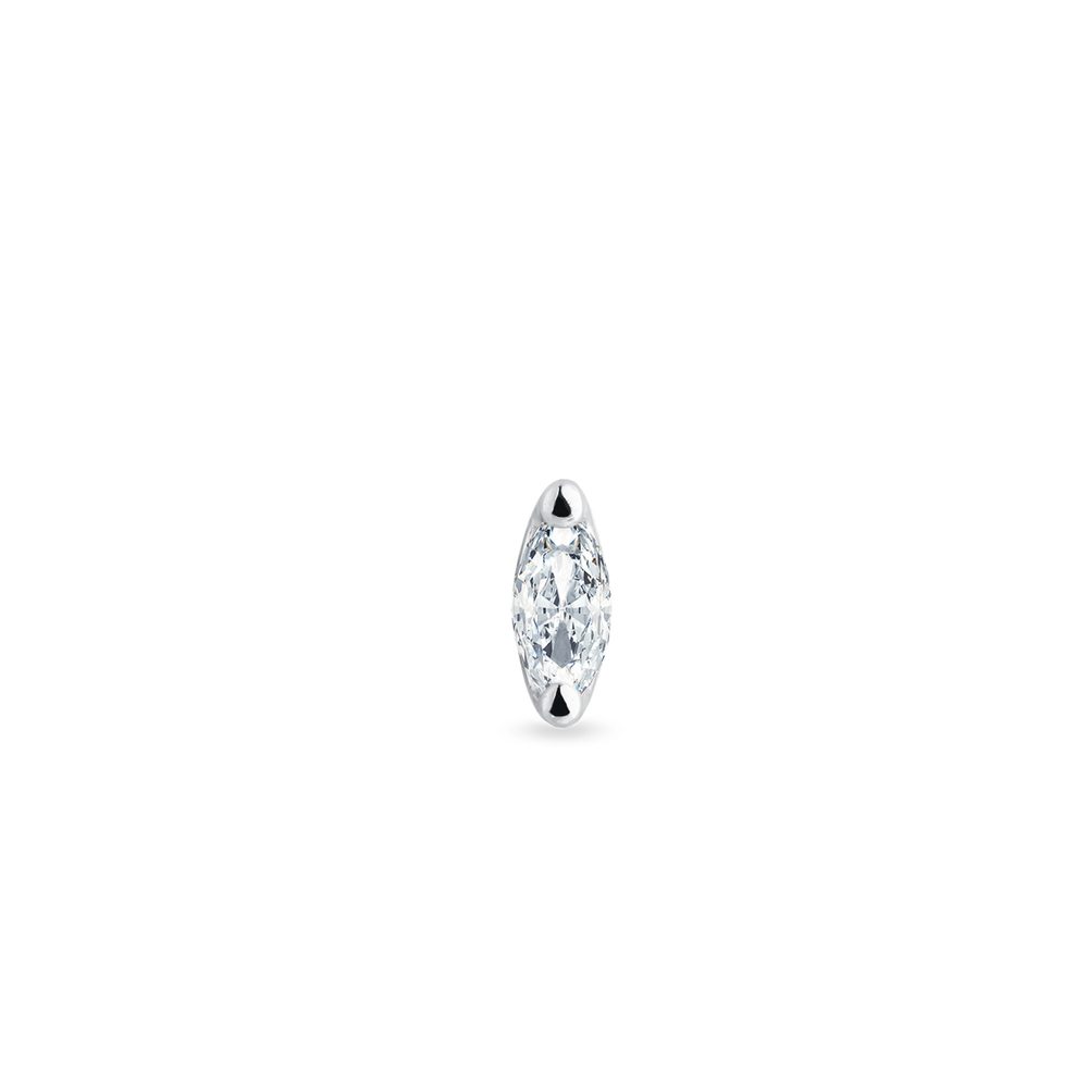 E-shop Jedna diamantová náušnice marquise v bílém zlatě