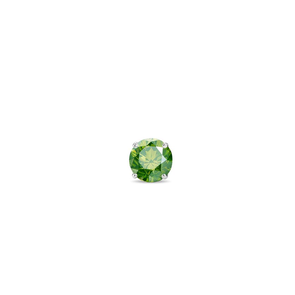 E-shop Jedna náušnice se zeleným diamantem v bílém zlatě