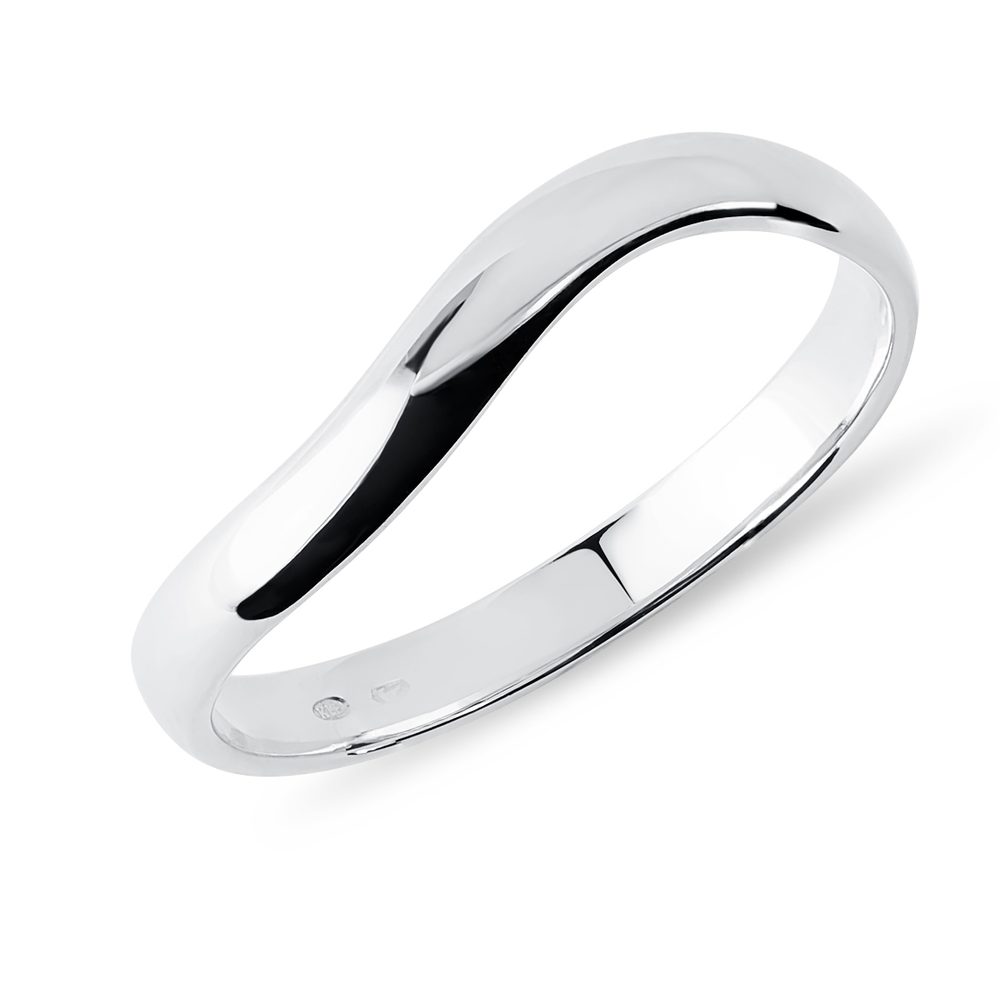 E-shop Pánský prsten wave z bílého zlata