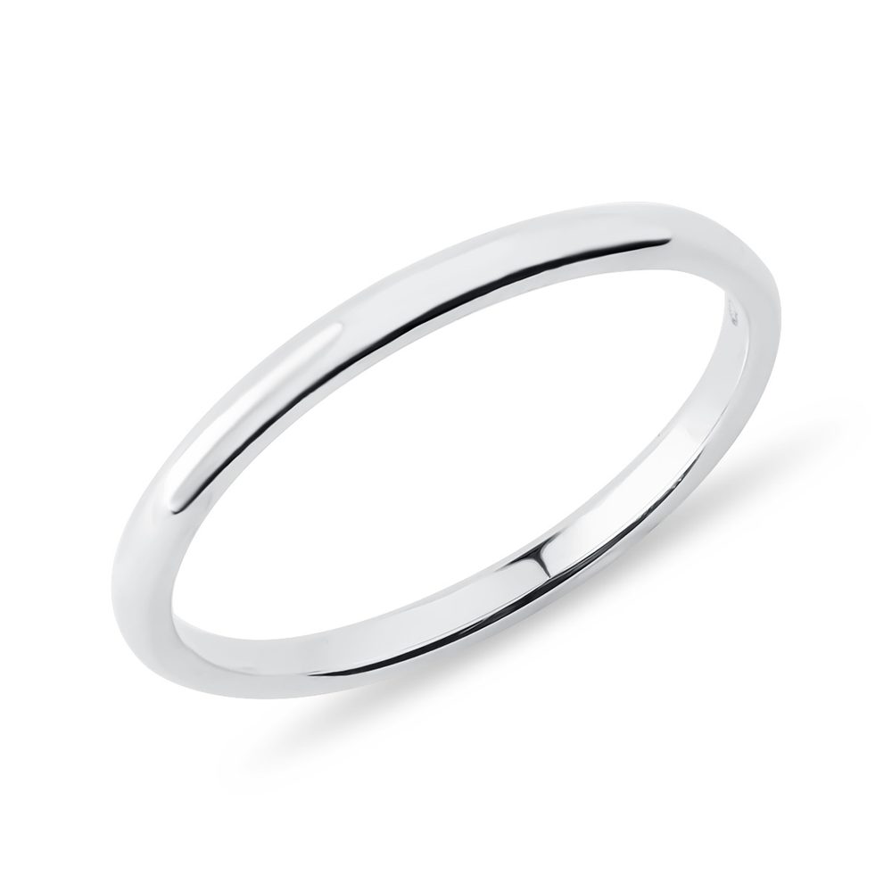 E-shop Minimalistický snubní prstýnek z bílého zlata