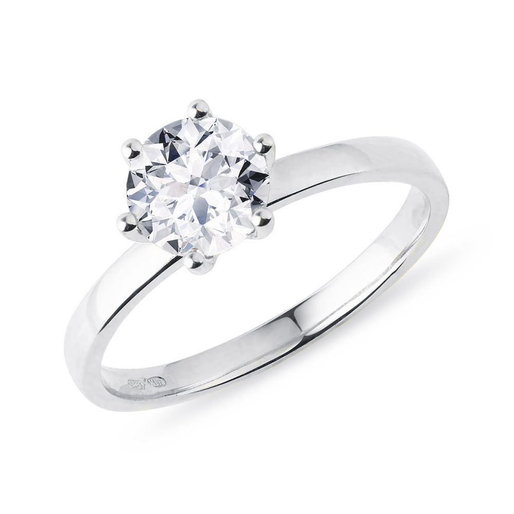 E-shop Zásnubní prsten s 1ct diamantem v bílém zlatě