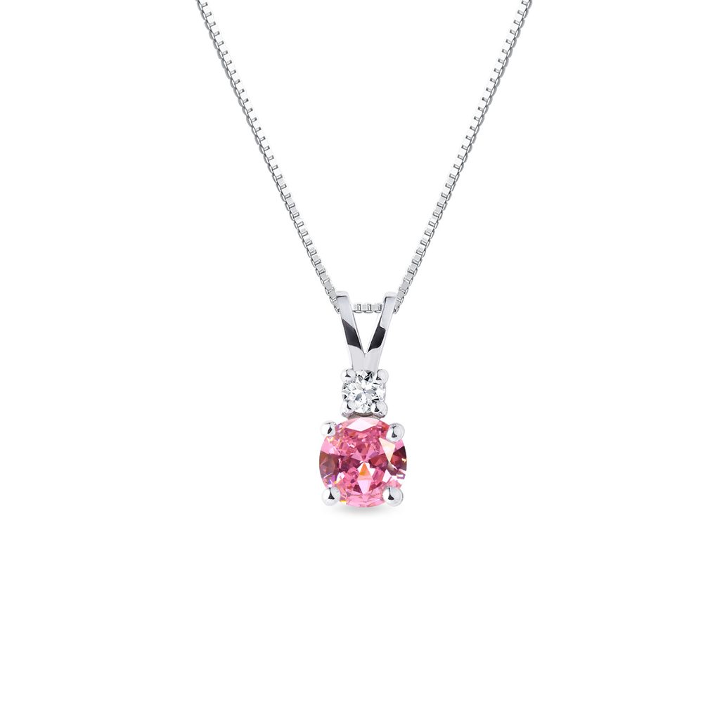 E-shop Zlatý náhrdelník s růžovým safírem