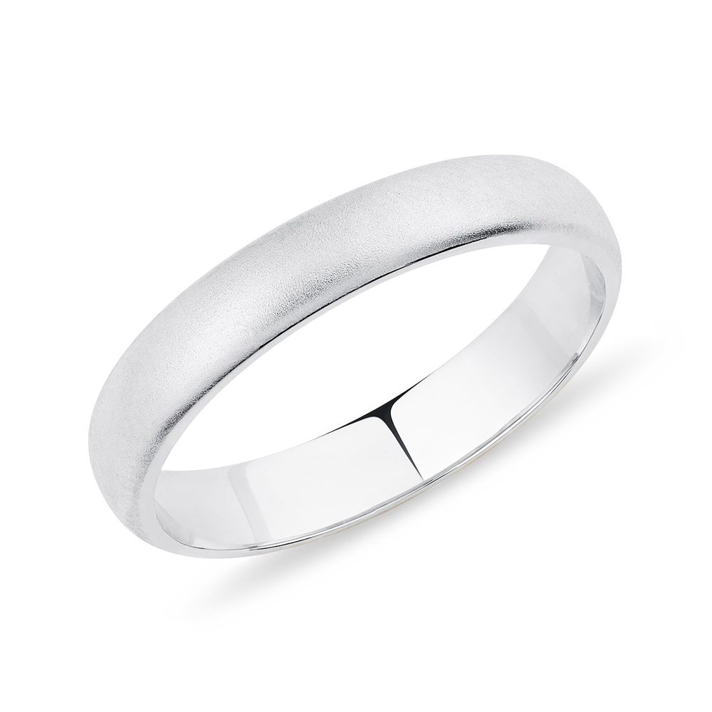 E-shop Matný prsten z bílého zlata pro muže