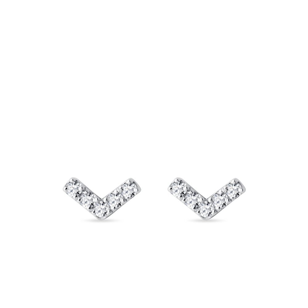 Diamantové náušnice z bílého zlata KLENOTA
