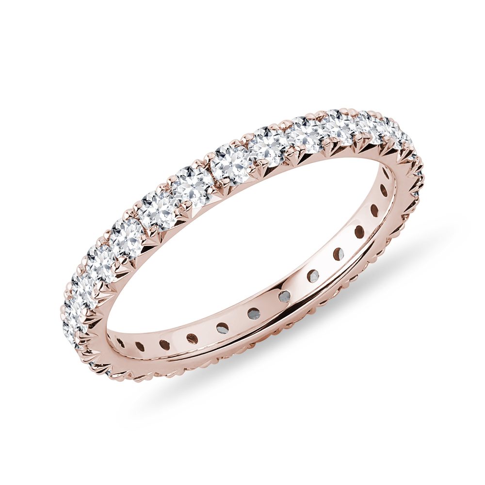 E-shop Snubní prsten eternity v růžovém zlatě