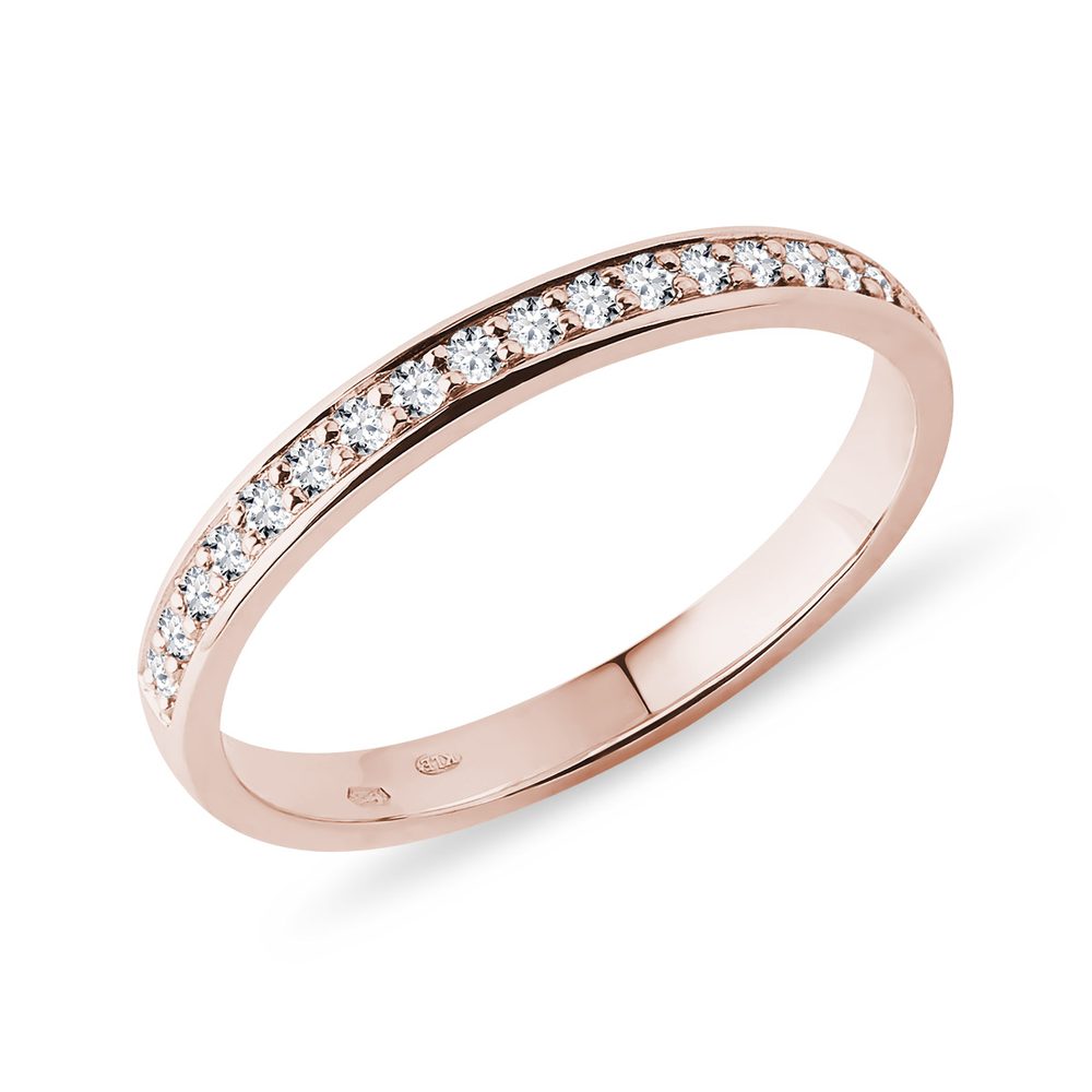 E-shop Briliantový snubní prsten z růžového zlata
