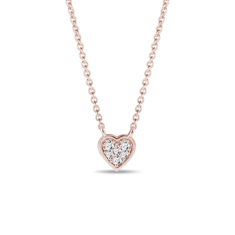 E-shop Diamantový přívěsek se srdcem v růžovém zlatě