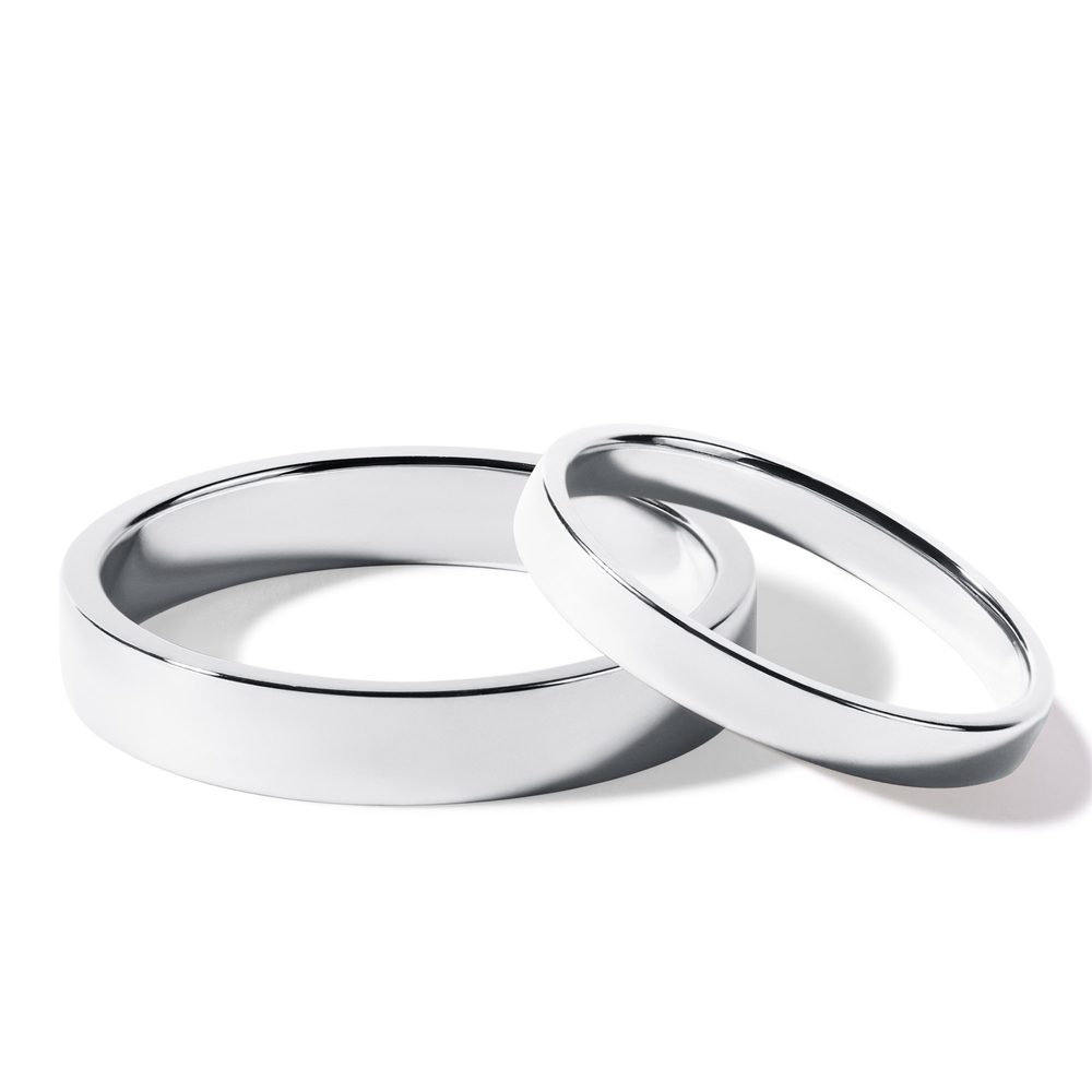 E-shop Minimalistické snubní prsteny z bílého zlata