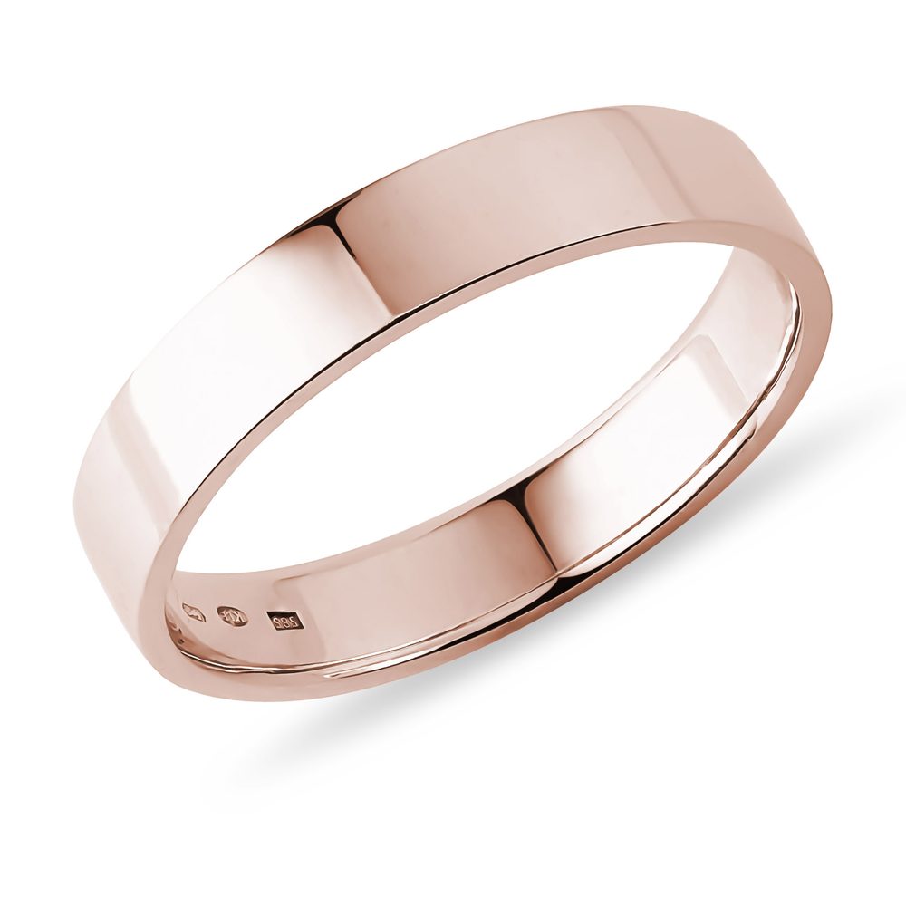 E-shop Pánský 4mm prsten z růžového zlata