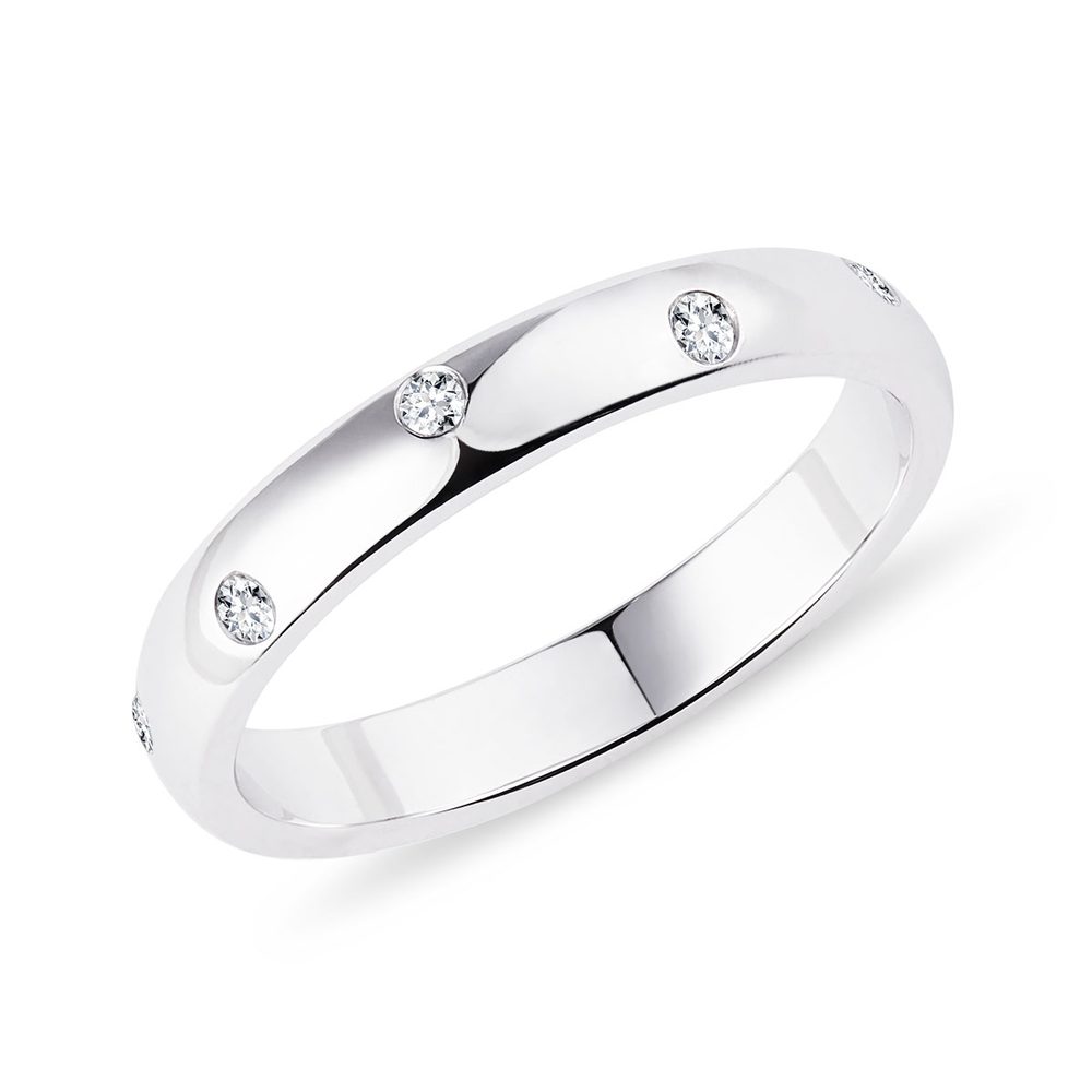 E-shop Prsten s 10 diamanty v bílém zlatě