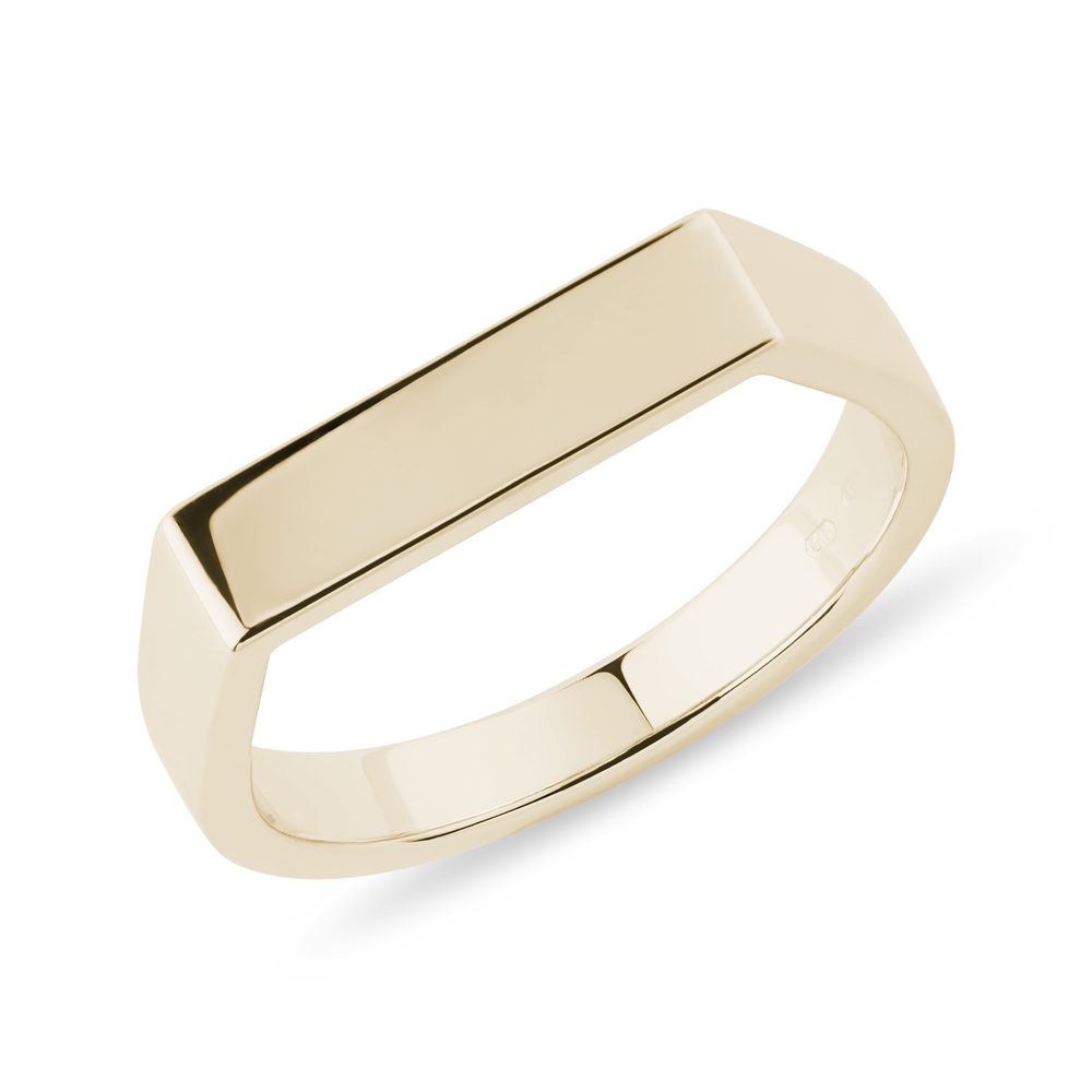 E-shop Široký prsten ze žlutého zlata s rovnou ploškou