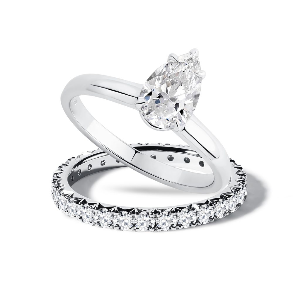 E-shop Set svatebních prstenů s diamanty v bílém zlatě
