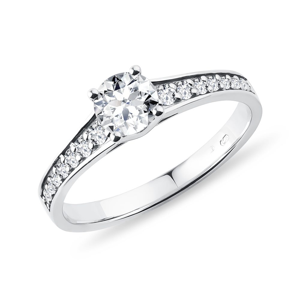 E-shop Zásnubní prsten z bílého 14k zlata s 0,5ct briliantem