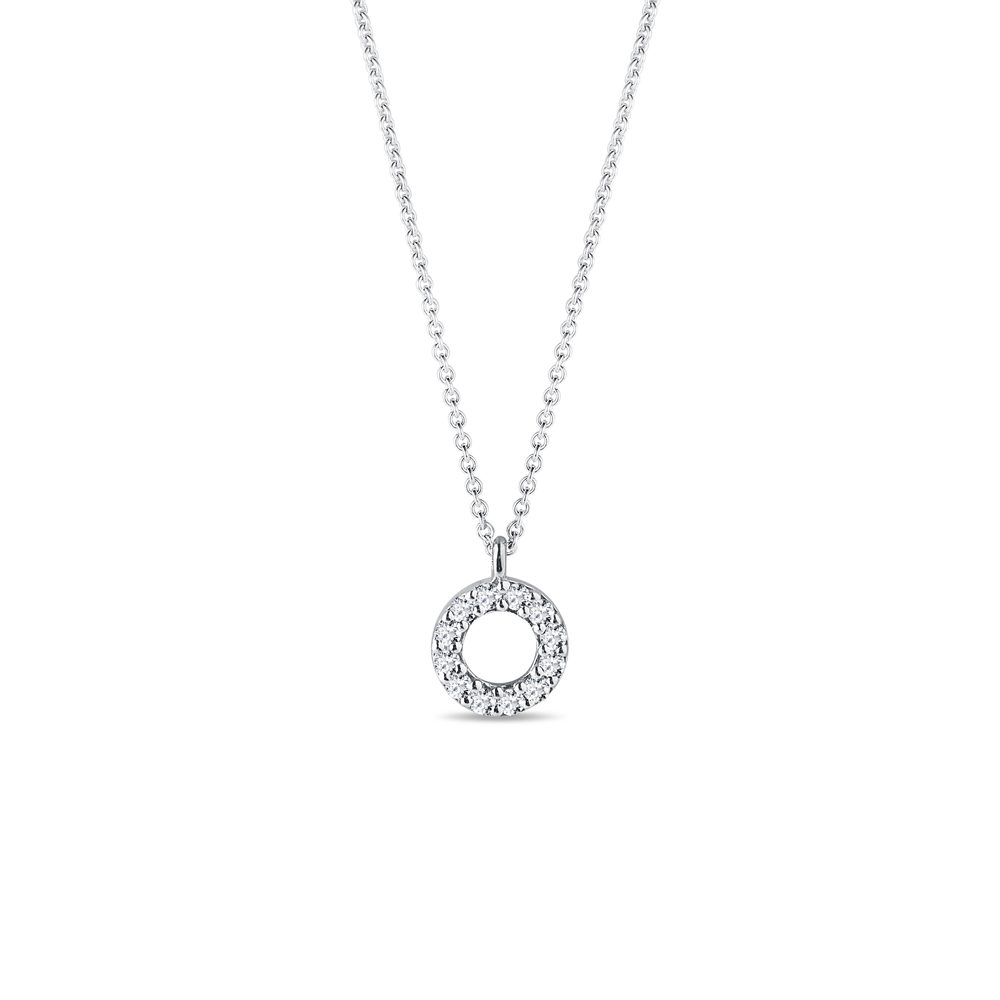 E-shop Kruhový náhrdelník z bílého zlata s diamanty