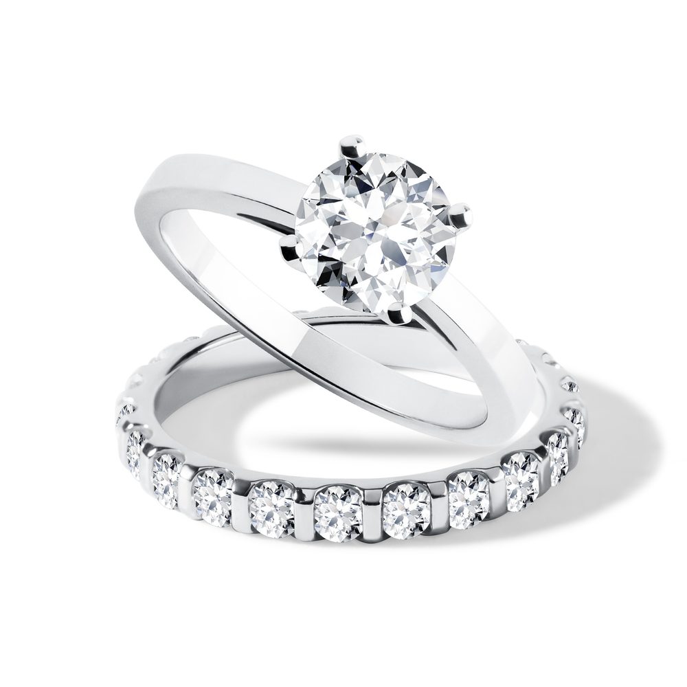 Luxusní souprava s diamanty v bílém zlatě KLENOTA