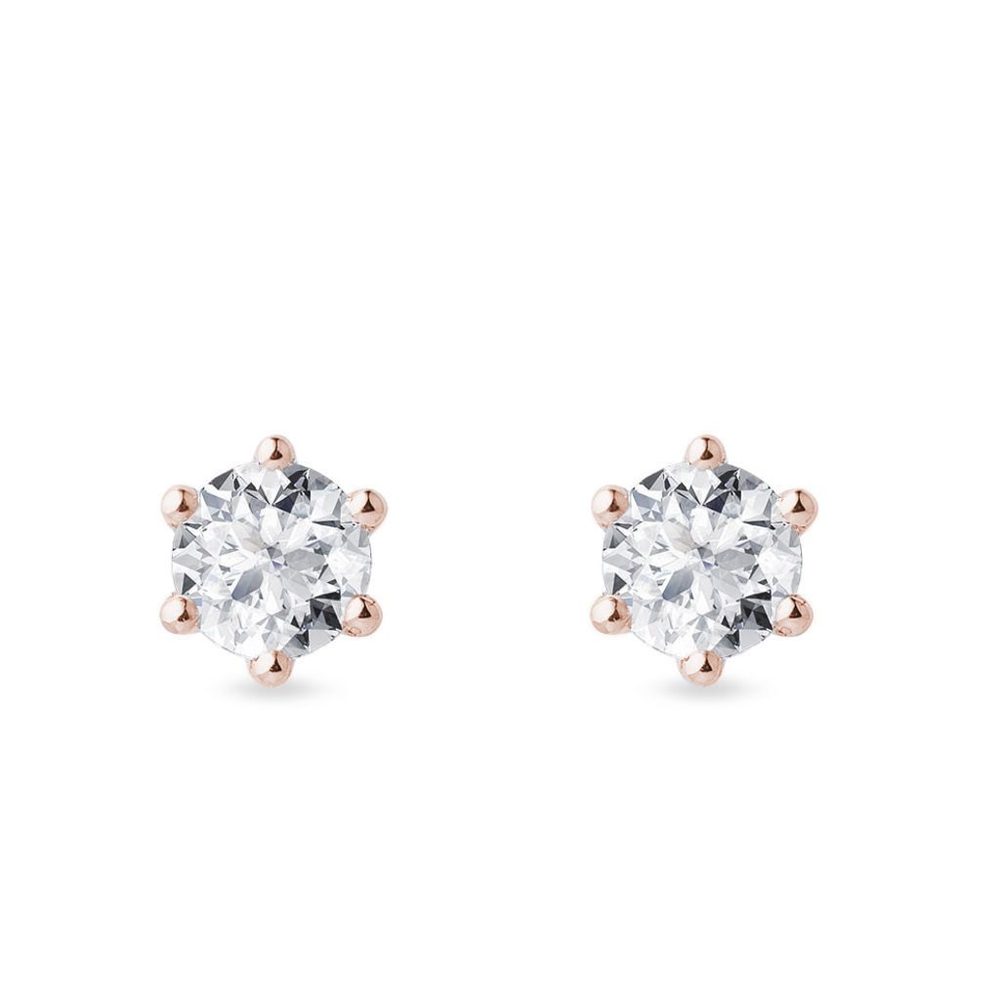 E-shop 1ct diamantové náušnice pecky z růžového zlata