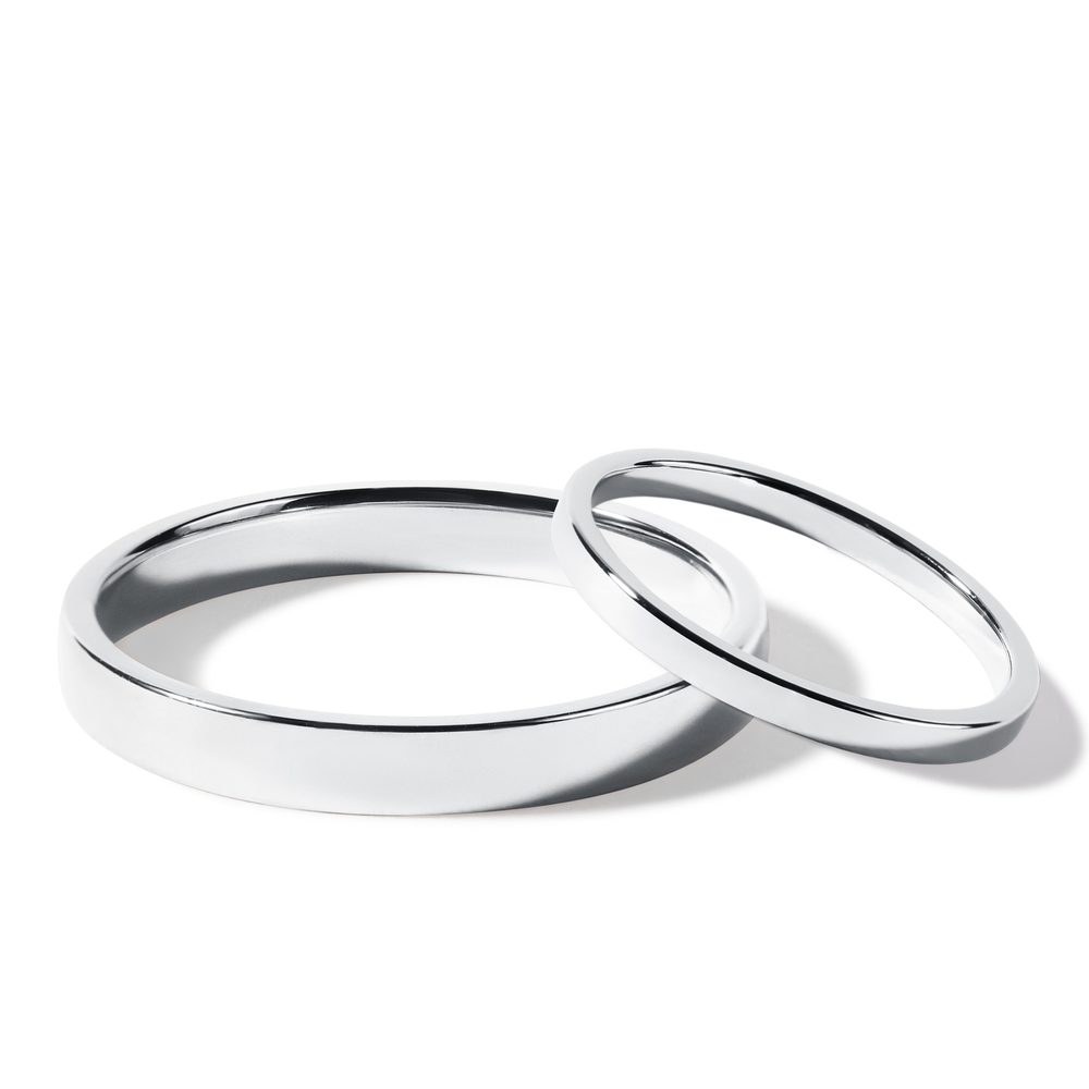 E-shop Sada minimalistických snubních prstenů v bílém zlatě
