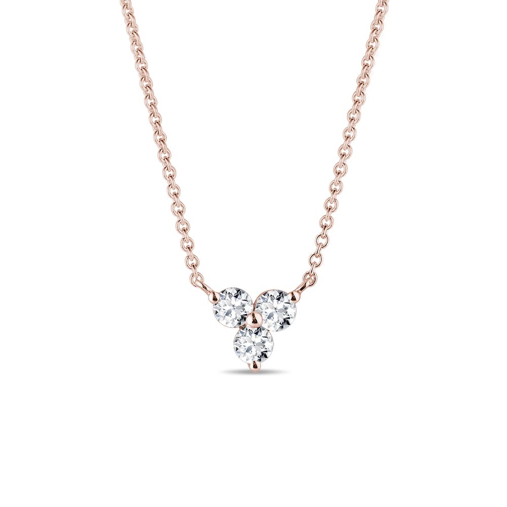 E-shop Diamantový náhrdelník v růžovém zlatě