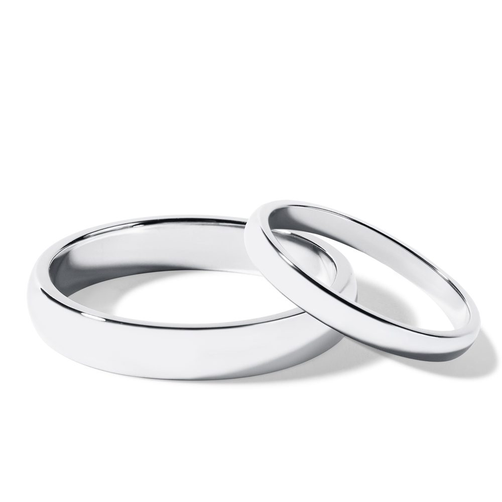 E-shop Sada klasických snubních prstenů v bílém zlatě