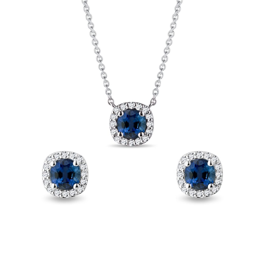 Set luxusních šperků s diamanty a safíry KLENOTA