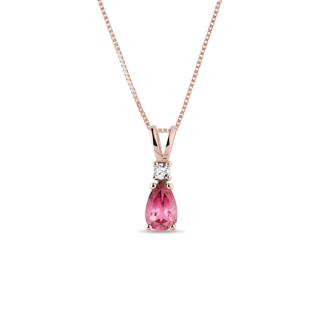 Tourmaline necklace in rose gold | KLENOTA