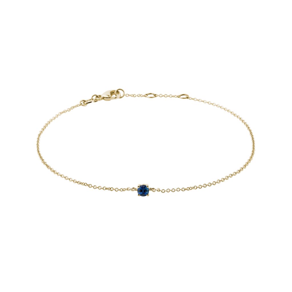 Blue sapphire bracelet in yellow gold | KLENOTA