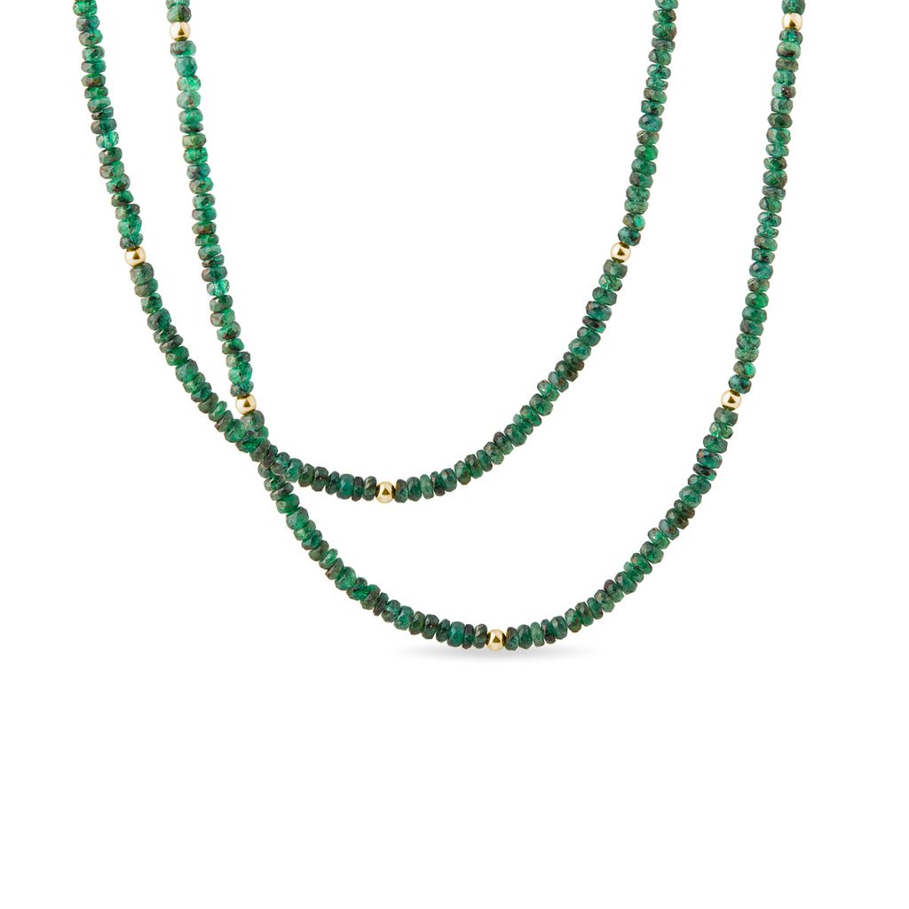 Smaragdový náhrdelník ve zlatě | KLENOTA