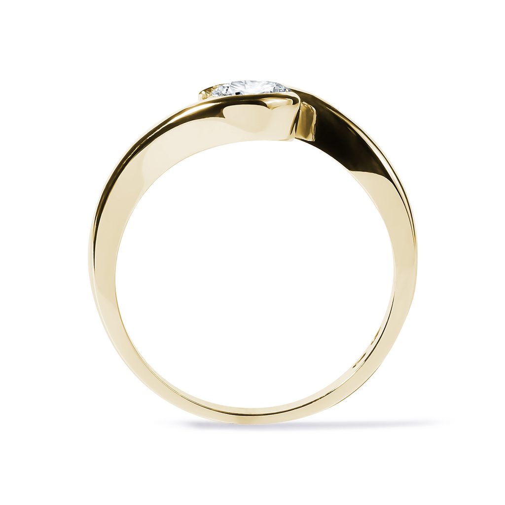 14 kt zlatý prsteň s pol karátovým briliantom | KLENOTA
