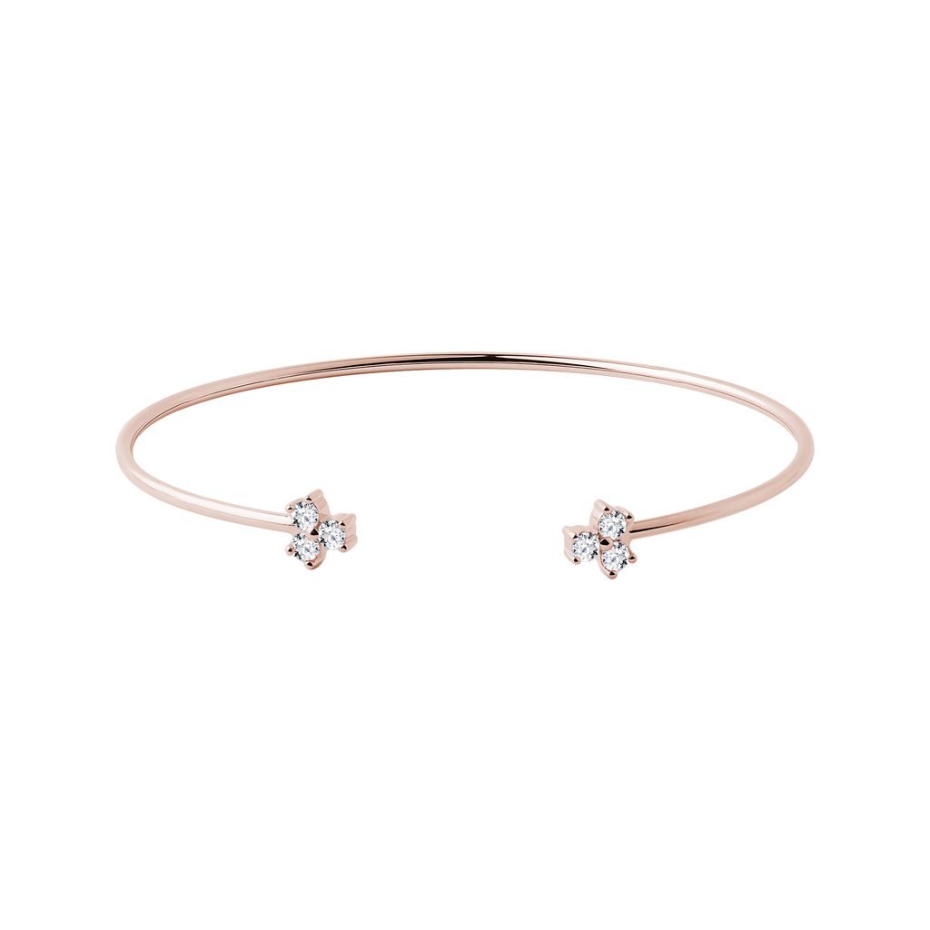 Delicate Diamond Bracelet in Rose Gold KLENOTA
