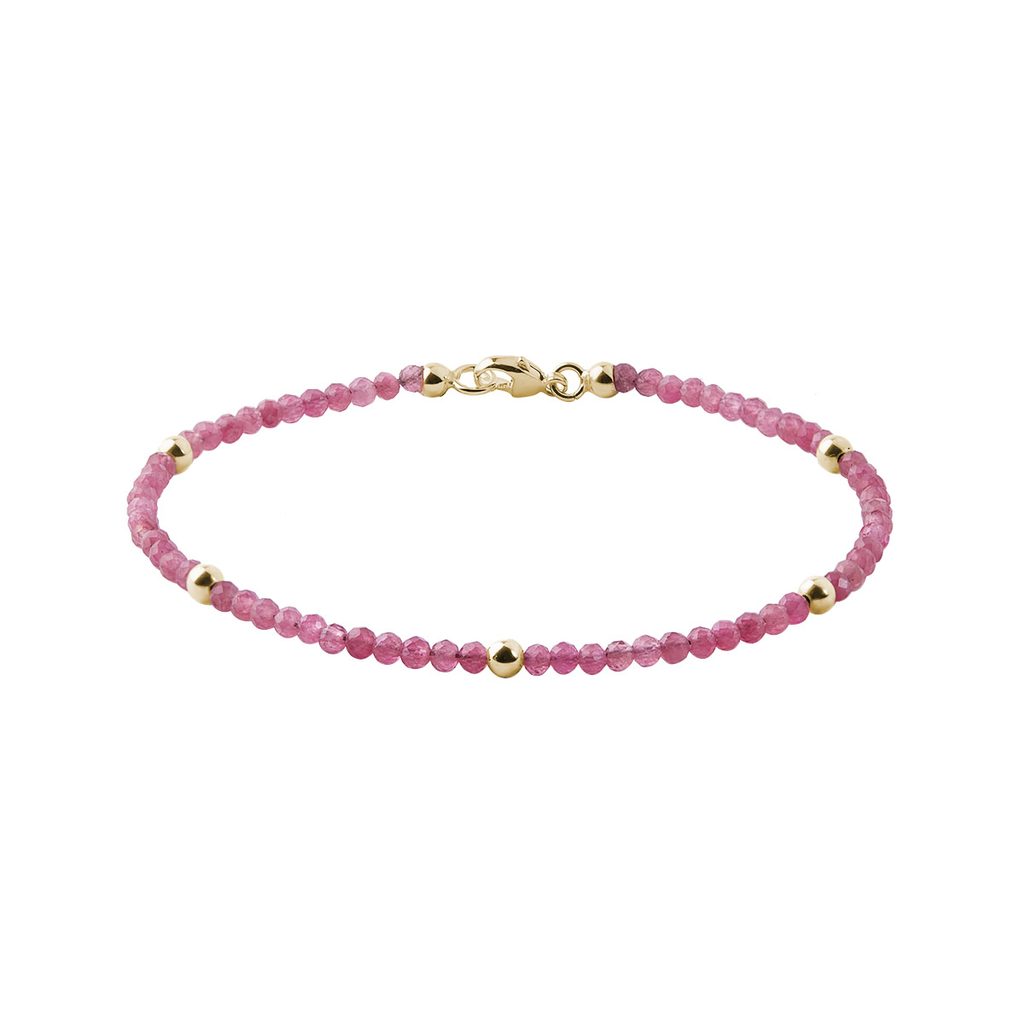Pink tourmaline bracelet in gold | KLENOTA